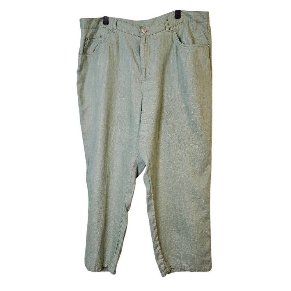 Lauren Jeans Co linen pants, sage. Size 18W.  #892